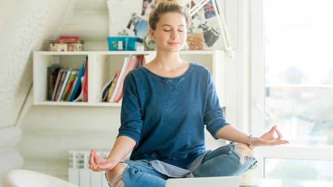 Study breaks should include a dose of desktop yoga.