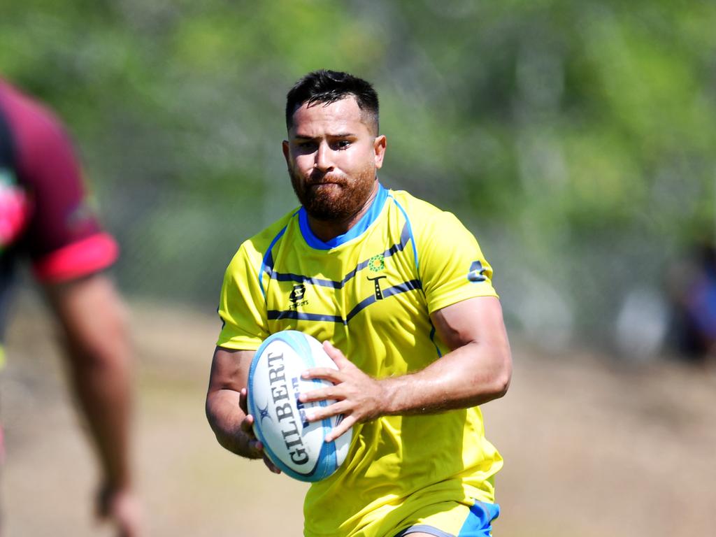 Marmin Barba playing for Warriors in Townsville 7s. Picture: Alix Sweeney