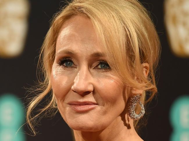 (FILES) In this file photo taken on February 12, 2017 British author J. K. Rowling poses upon arrival at the BAFTA British Academy Film Awards at the Royal Albert Hall in London on February 12, 2017. - 