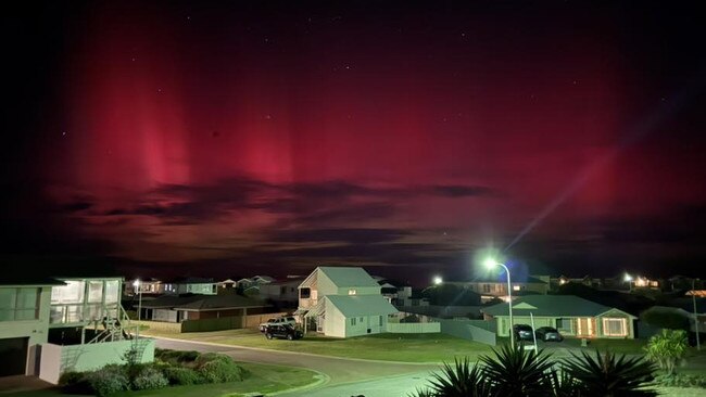 Aurora australis lights up the sky in Middleton. Picture: Christy Dellaney