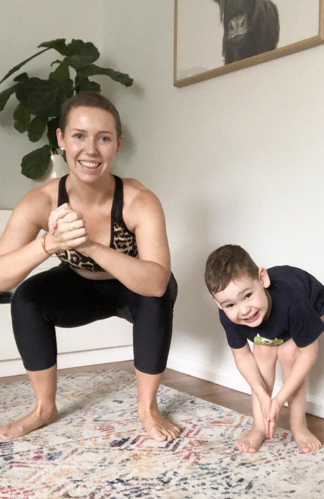 She exercises two to three times a week with a mix of cardio and weights. Picture: The Healthy Mummy