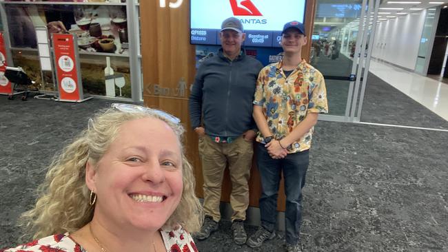 Paul Miller with his wife Amanda and son Aaron, setting out on their journey to the Kokoda Track. Picture: Facebook