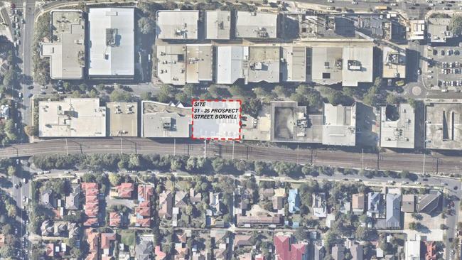 The site at 31-35 Prospect St is less than a street for Box Hill Central shopping centre.