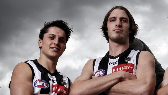 Former Pies Trent Bianco and Trey Ruscoe are among the delisted AFL players who have nominated for the draft. Picture: Darrian Traynor/Getty Images