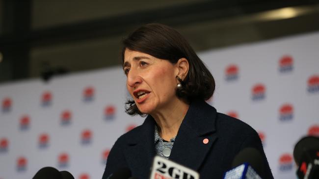 NSW Premier Gladys Berejiklian addresses the media. Picture: NCA NewsWire / Christian Gilles