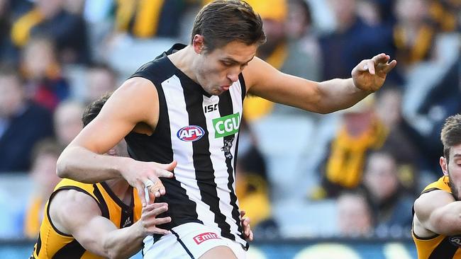 Darcy Moore could be back for Collingwood after missing a week. Picture: Getty Images