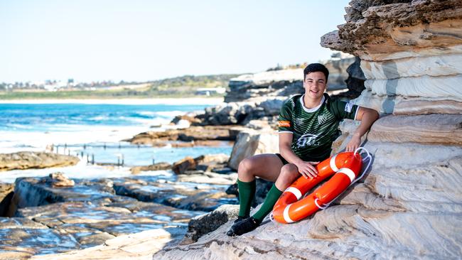 Klayton Thorn near the pool and rocky coastline at Maroubra.