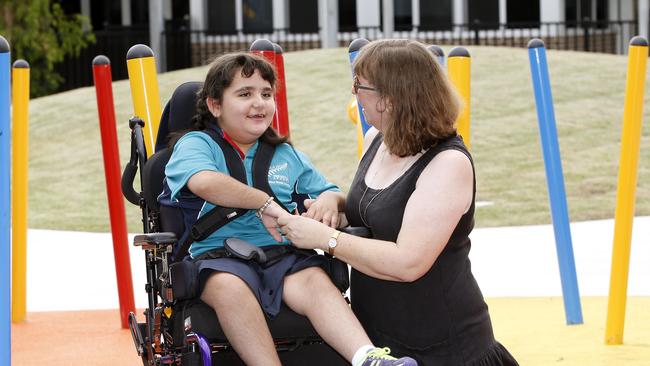 Fernhill School principal Julia Raciborska with new student Annelise Buda, 6. Picture: David Swift