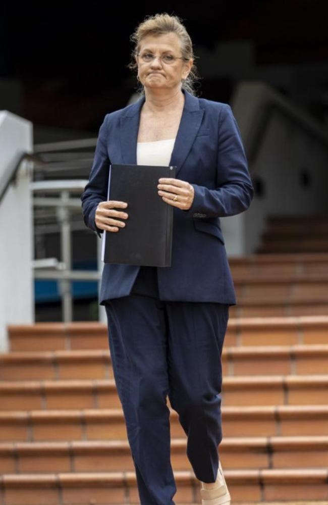 Redland City Council mayor Karen Magdalina Williams, 55, pleaded guilty in August in Cleveland Magistrates Court to driving under the influence of liquor after admitting she drank four glasses of wine before crashing a council-owned Lexus station wagon into trees. Picture: The Courier-Mail