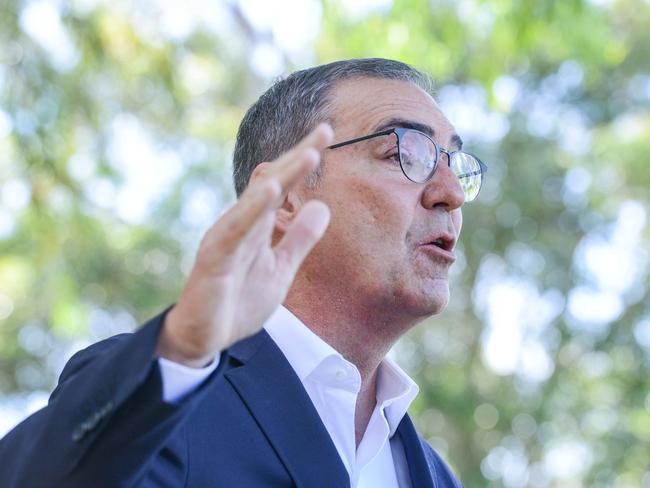 FEBRUARY 26, 2022: Premier Steven Marshall at Felixstow Reserve where he announced funds to restore wildlife to the area. Picture: Brenton Edwards