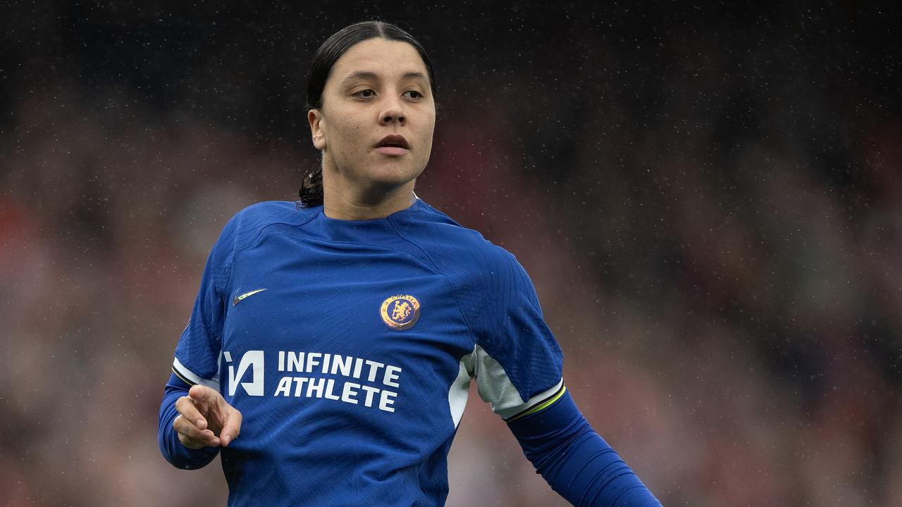 LONDON, ENGLAND - DECEMBER 10: Sam Kerr of Chelsea during the Barclays WomenÃ&#130;Â´s Super League match between Arsenal FC and Chelsea FC at Emirates Stadium on December 10, 2023 in London, England. (Photo by Visionhaus/Getty Images)