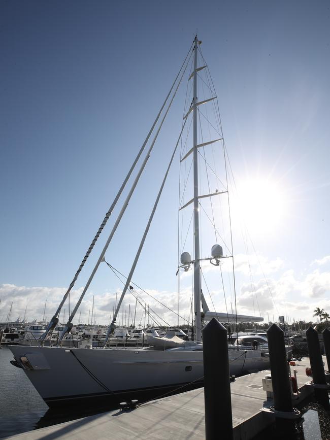 Superyacht "Encore" moored at Southport Yacht Club. Picture Glenn Hampson