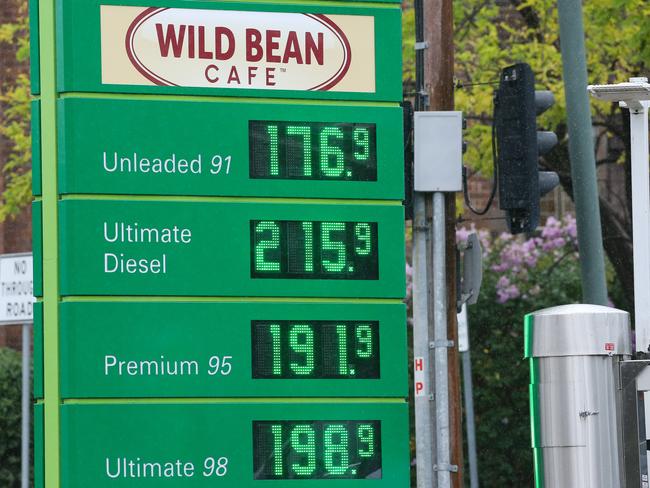 SYDNEY, AUSTRALIA -  Newswire Photos MARCH 14 2023 - A view of a sign with current Petrol prices at a Petrol Station in Sydney as the Cost of living continues to rise. Picture: NCA Newswire / Gaye Gerard.