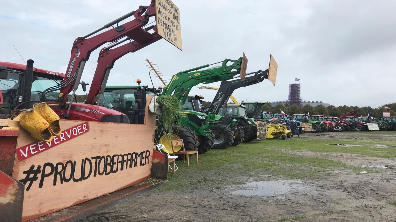 Dutch climate activists and farmers protest just kilometres within each other