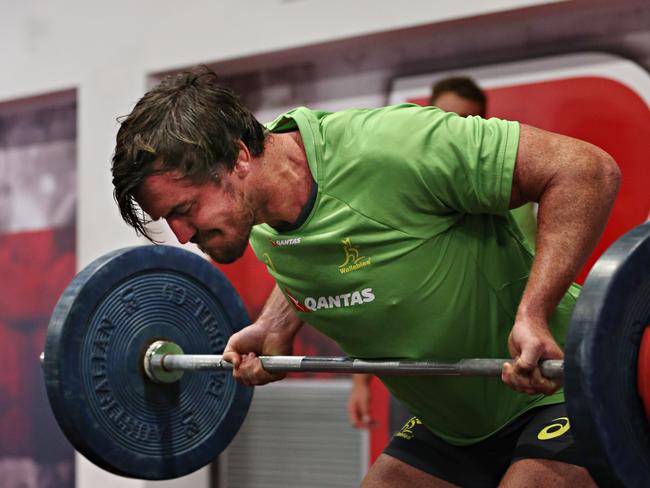 Kane Douglas took part in the recent Wallabies camp. Picture: Annette Dew