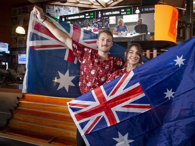 Arkaba Hotel is having Australia Day celebrations. Sam Breuer - Bar staff and Julia Harris - Sportys Bar Supervisor. 2nd December 2024 Picture: Brett Hartwig