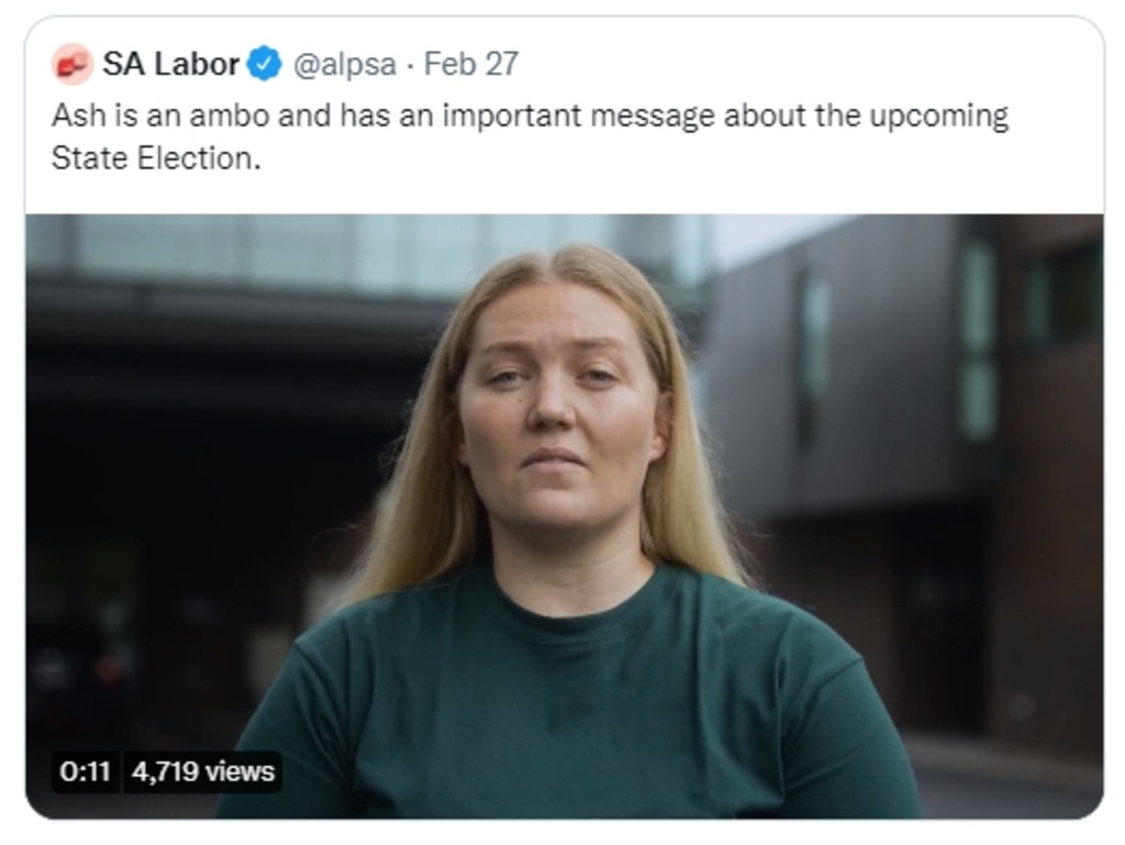 Ambulance paramedic Ashleigh Frier, who appears in Labor Party campaign material.