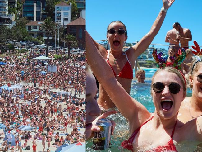 Bronte beach Christmas Day party. Picture: NewsWire / Flavio Brancaleone