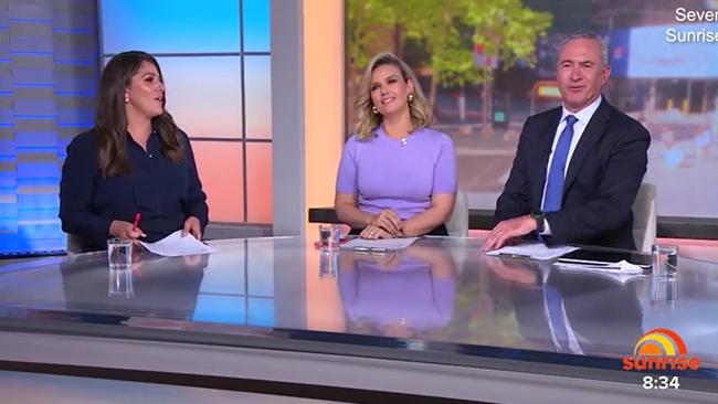 Hogan made the off-handed remark on last Wednesday’s broadcast of Sunrise. Picture: Sunrise/ Channel 7