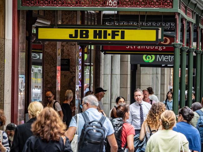 Business Finance Generics. Retail, Shoppers at JB Hi-FI Store Sydney. Pitt St Mall Sydney Store. Picture - ChrisPavlich/The Australian