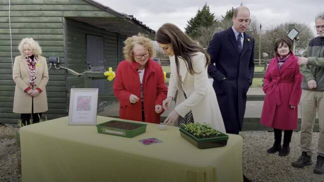 Kate plants Sweet William seeds on royal visit to Wales