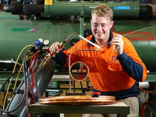 Nathan McHugh has been selected tol compete in the airconditioning and refridgeration category at the World Skills competition in Abu Dhabi, TAFE Queensland Skills Tech Acacia Ridge Campus.  Photographer: Liam Kidston.