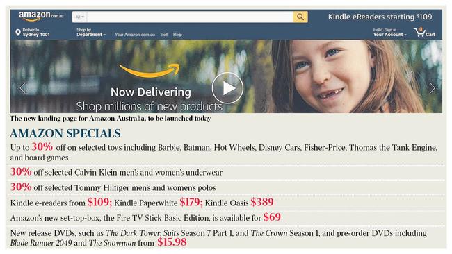 Specials at launch on Amazon’s Australian website