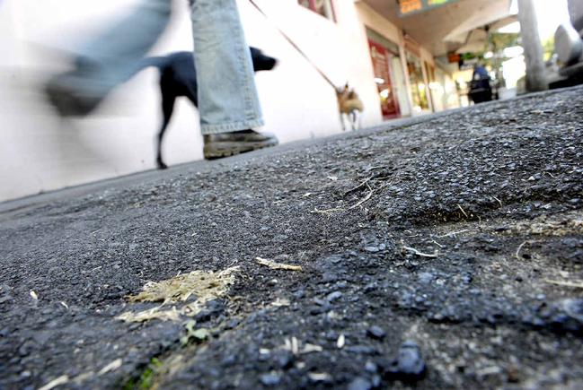 ROUGH DEAL: An uneven section of footpath on Keen St in Lismore. Picture: Marc Stapelberg