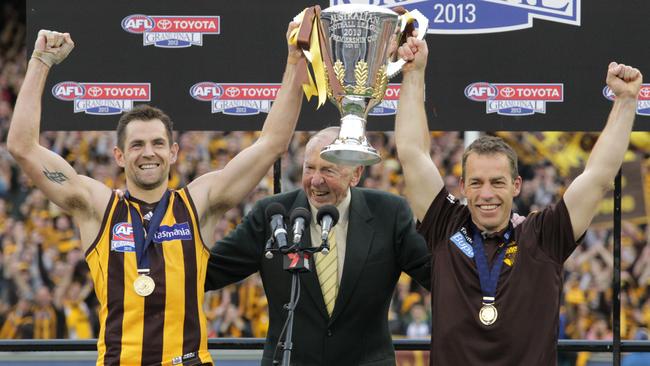 Hawthorn is celebrating 10 years since its 2013 premiership. Picture: AAP Image/David Crosling