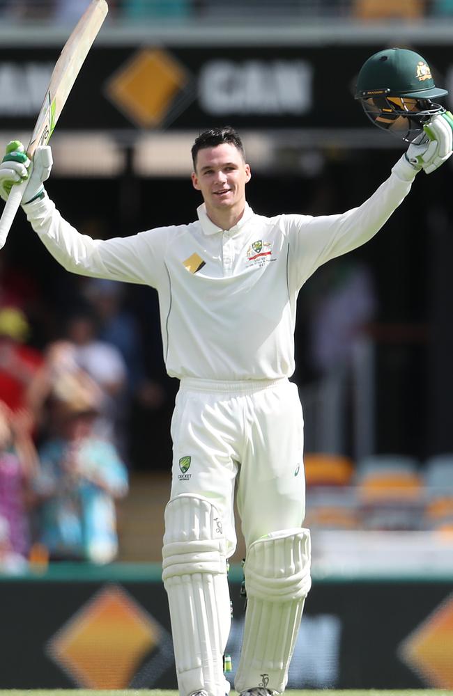 Victorian Peter Handscombe after making a century against Pakistan at the Gabba in 2016.