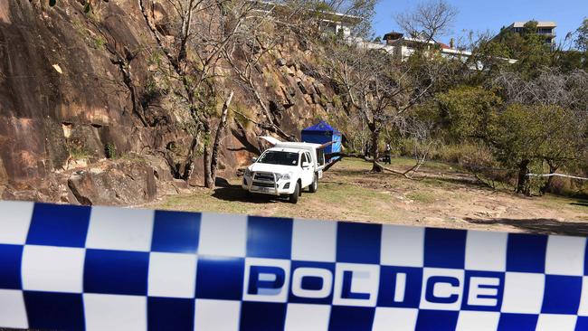 The remains were found grass near Lower River Terrace. Picture: AAP/John Gass