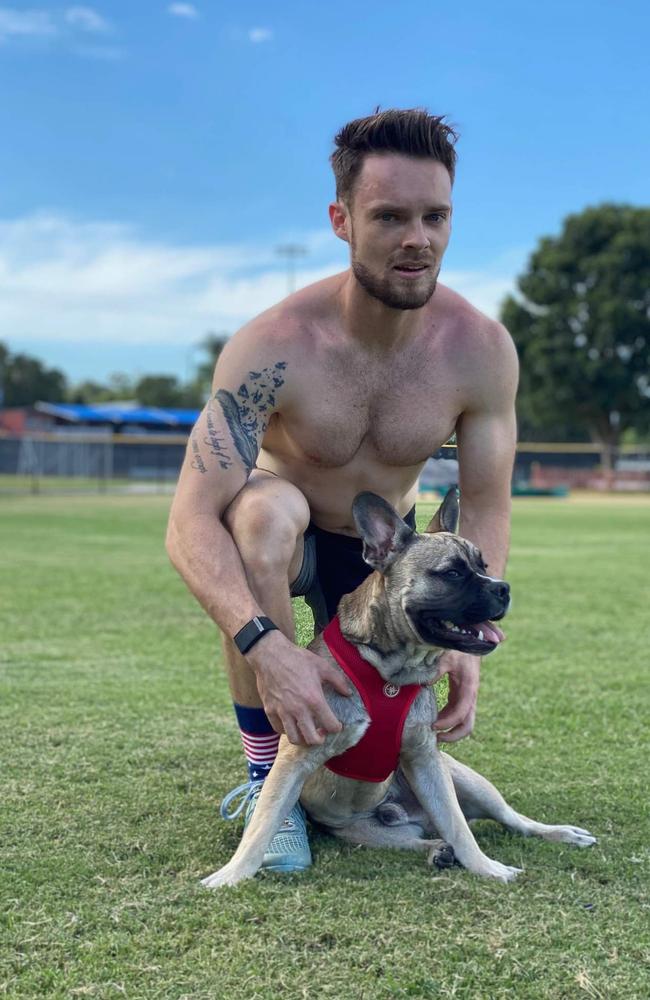 Callum Maggs pictured with his beloved dog Winston.