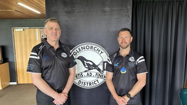 Glenorchy has locked in Peter Ryan (left) as a senior assistant coach for 2025 while Josh Arnold (right) will once again be playing coach. Picture: Supplied.