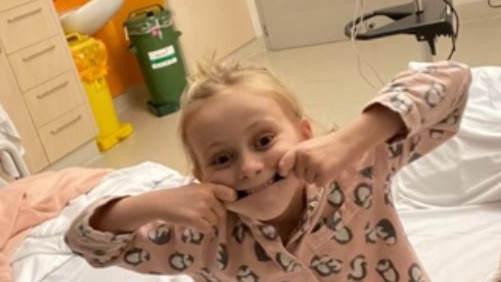 INCREDIBLE: Six-year-old Evie is running 42km over the month of August to raise funds for Children's Hospital Foundation to support kids going through a similar journey to her own - a huge achievement given her respiratory obstacles. Pic: Contributed