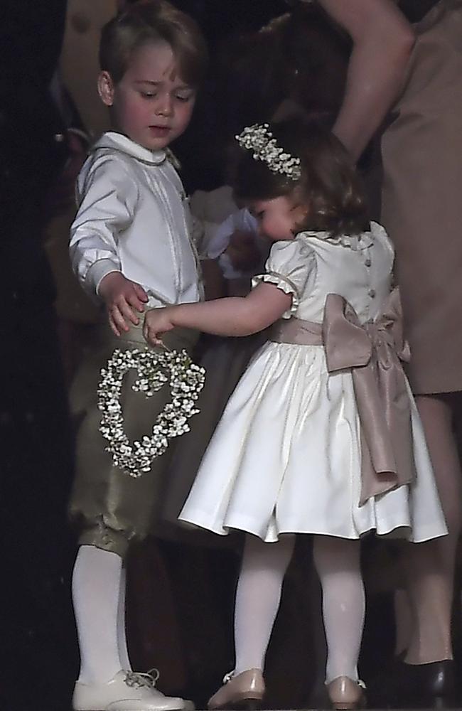 Prince George and his sister at the church.  Picture: Justin Tallis/Pool Photo via AP