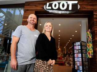 Michael and Natasha Pedlow, owners of Loot Homewares in Tweed Mall, have been affected by the border closure. Photo: Scott Powick