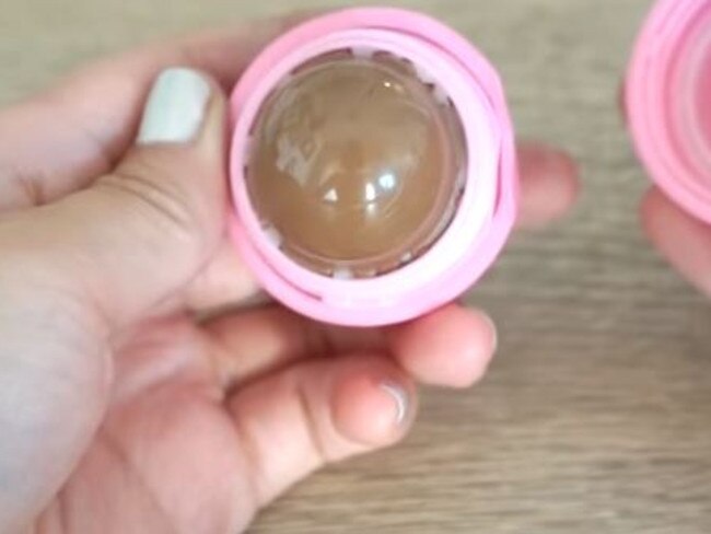 The Nutella balm comes out clear, thanks to the coconut oil. Picture: Youtube/Cute Life Hacks.