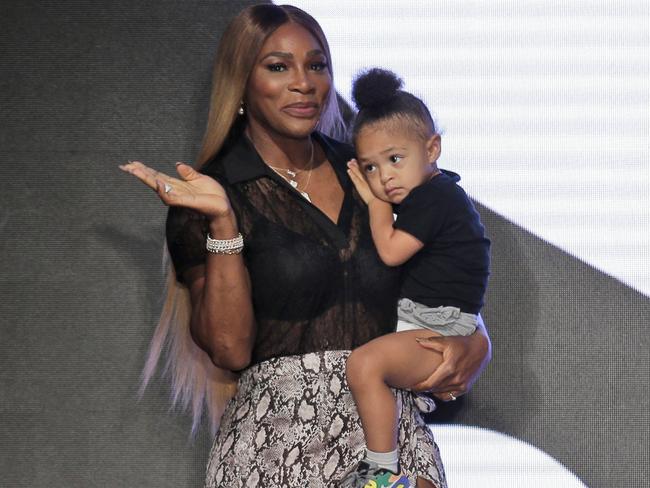 Serena Williams with daughter Alexis Olympia Ohanian Jr during New York’s Fashion Week. Picture: AP