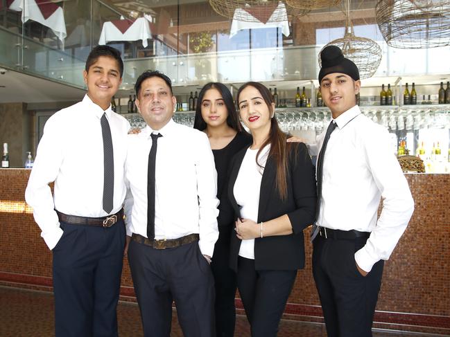 Nina and her husband Harry Randhawa with their children Robin, Gurleen and Harman. Picture: Tertius Pickard