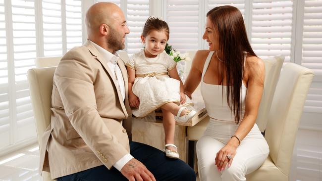 Carlos Vannini and Maria Di Geronimo with their daughter Valentina. Picture: Matt Turner