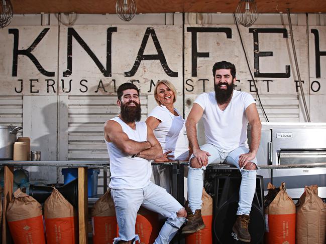 Joey El-issa, Nabila El-issa and Ameer El-issa from the Bearded Bakers. Picture: Adam Yip