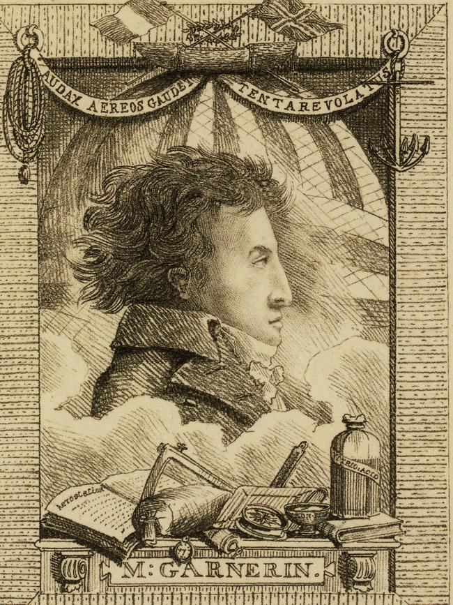 French balloonist Andre-Jacques Garnerin (1769-1823) drawn and engraved by Edward Hawke Locker (1777-1849). 