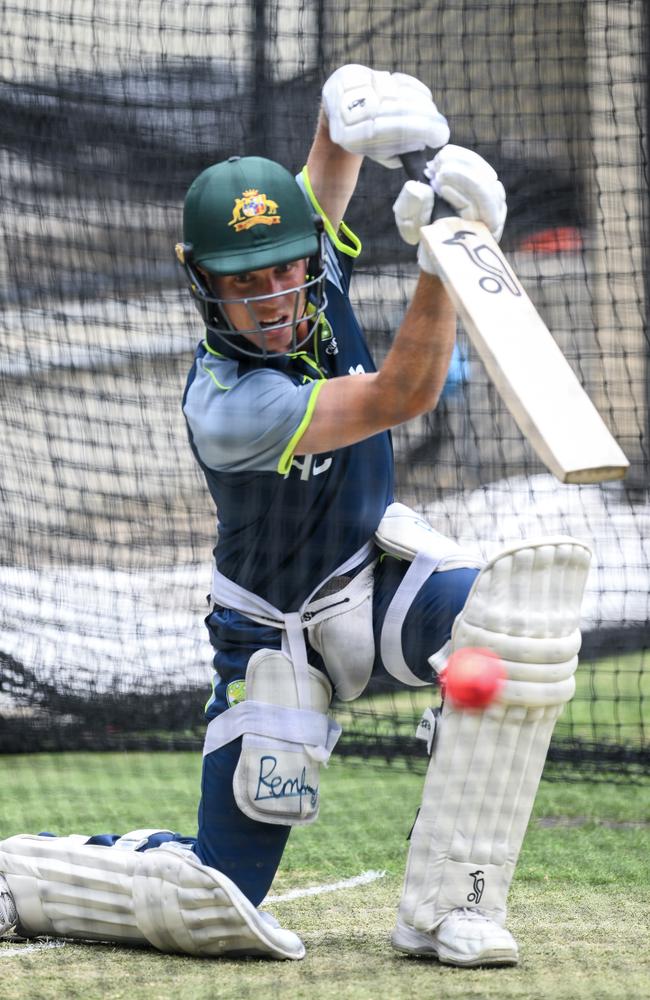 Much to Border’s concern, recent Test debutant Nathan McSweeney is the only player in the Australian men’s Test team under 30. Picture: Mark Brake/Getty Images