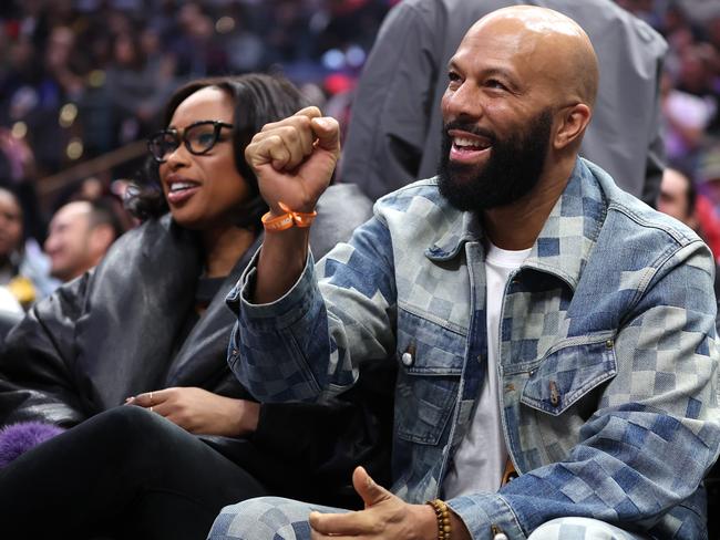 Jennifer Hudson and aCommon during a game between the LA Clippers and the Toronto Raptors at Crypto.com Arena. Picture: Sean M. Haffey/Getty Images