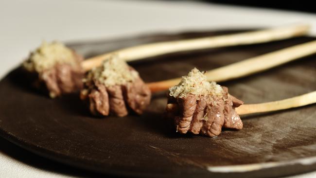 Beef on bone appetiser. Picture: Ellen Smith