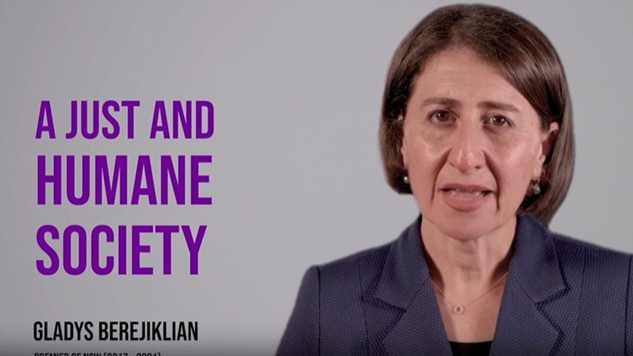 Gladys Berejiklian also appears in the “We Believe” campaign video.