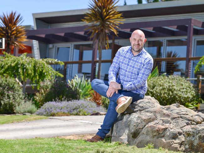 Peter Saturno with accomodation facilities at Longview Vineyard, Thursday December 3, 2020. Pic: Brenton Edwards