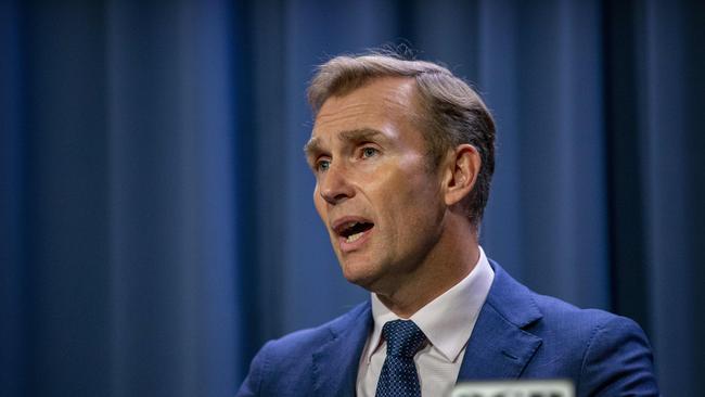 NSW Minister Transport and Roads Rob Stokes addresses the press at the NSW parliament in Sydney. Picture: NCA NewsWire / Christian Gilles