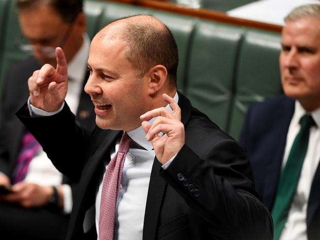 Josh Frydenberg during Question Time on Tuesday. Picture: Tracey Nearmy/Getty Images