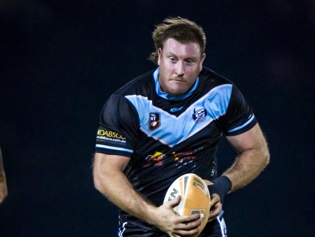 Adam Hall playing for the Northern Sharks in the 2024 NRL NT season. Picture: Patch Clapp / NRL NT